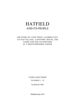 Hatfield and Its People