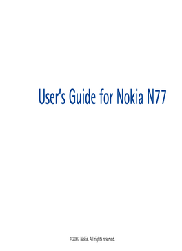 User's Guide for Nokia