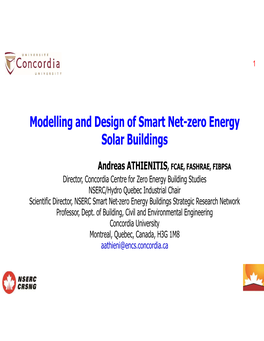 Modelling and Design of Smart Net-Zero Energy Solar Buildings