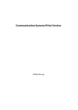 Communication Systems/Print Version