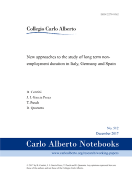 New Approaches to the Study of Long Term Non-Employment Duration In