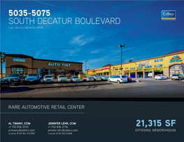 ±21,315 SF Al.Twainy@Colliers.Com Jennifer.Lehr@Colliers.Com Offering Memorandum License # NV-BS