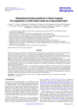 Astrophysical False Positives in Direct Imaging for Exoplanets: a White Dwarf Close to a Rejuvenated Star?