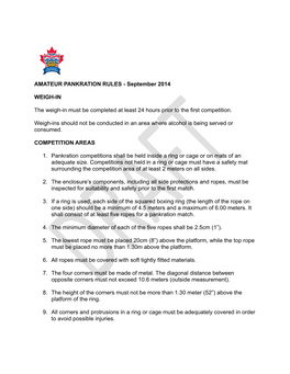 AMATEUR PANKRATION RULES - September 2014