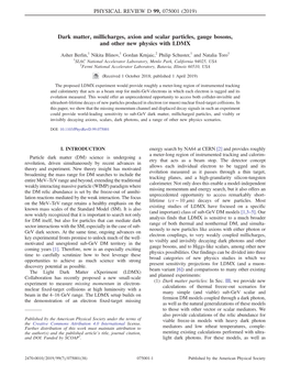 Dark Matter, Millicharges, Axion and Scalar Particles, Gauge Bosons, and Other New Physics with LDMX