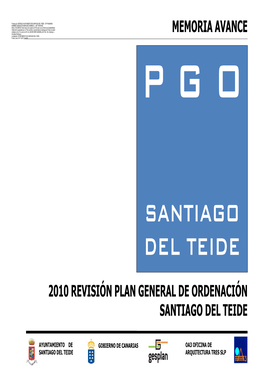 Memoria Avance 2010 Revisión Plan General De