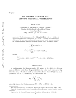 Arxiv:1801.08905V1 [Math.CO] 26 Jan 2018 Congruence