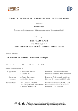 Éric FREYSSINET Lutte Contre Les Botnets : Analyse Et Stratégie