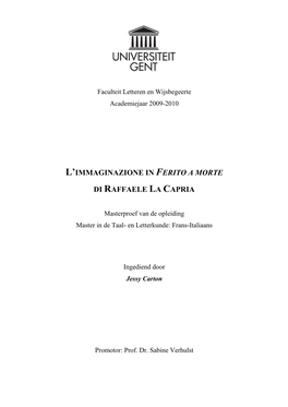 L'immaginazione in Ferito a Morte Di Raffaele La Capria