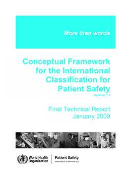 Conceptual Framework for the International Classification for Patient Safety Version 1.1