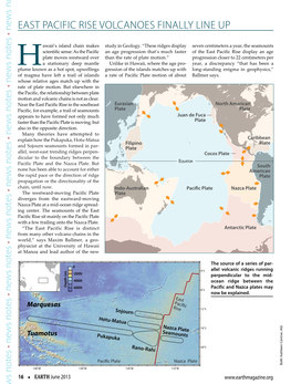 EAST PACIFIC RISE VOLCANOES FINALLY LINE up News Notes Notes News T