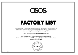 Our Factory List to Demonstrate Our Pledge to Transparency