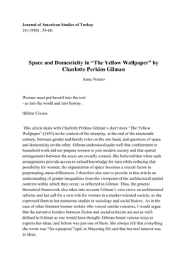 “The Yellow Wallpaper” by Charlotte Perkins Gilman