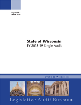 State of Wisconsin FY 2018-19 Single Audit | Full Report