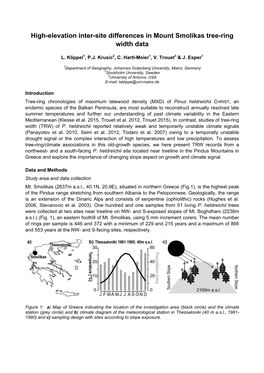 High-Elevation Inter-Site Differences in Mount Smolikas Tree-Ring Width Data