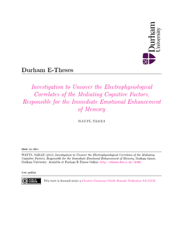 Investigation to Uncover the Electrophysiological Correlates of the Mediating Cognitive Factors, Responsible for the Immediate Emotional Enhancement of Memory