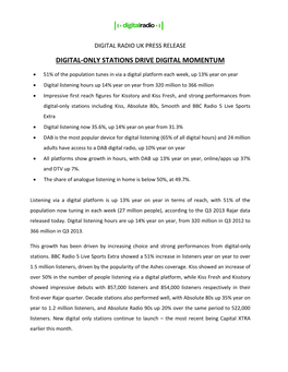 Digital-Only Stations Drive Digital Momentum