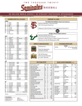 Ncaa Player Rankings(Top 50) Florida