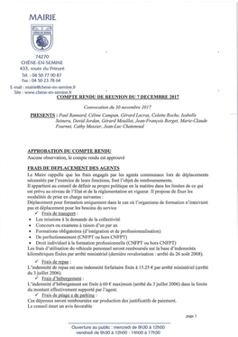 Compte-Rendu Du Conseil Municipal Du 07/12/2017 (Pdf