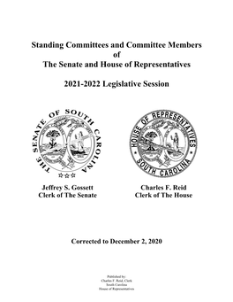 Standing Committees and Committee Members of the Senate and House of Representatives