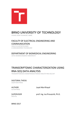 Brno University of Technology Vysoké Učení Technické V Brně