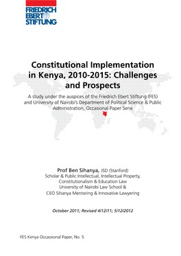 Constitution Implementation in Kenya, 2010