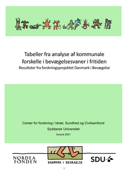 Tabeller Fra Analyse Af Kommunale Forskelle I Bevægelsesvaner I Fritiden