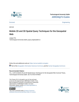 Mobile 2D and 3D Spatial Query Techniques for the Geospatial Web