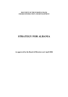Strategy for Albania
