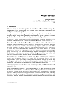 Oilseed Pests