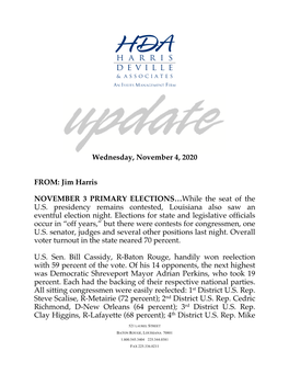 Jim Harris NOVEMBER 3 PRIMARY ELECTIONS…