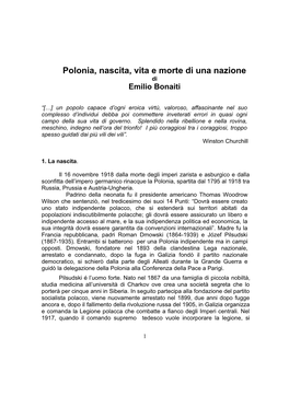 Polonia, Nascita, Vita E Morte Di Una Nazione Di Emilio Bonaiti