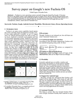 Survey Paper on Google's New Fuchsia OS