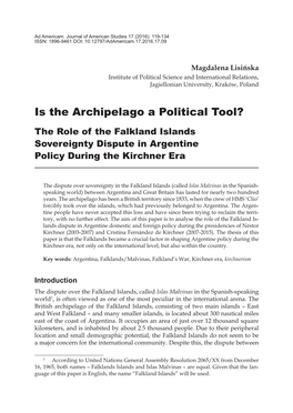 Is the Archipelago a Political Tool?