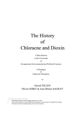 The History of Chloracne and Dioxin