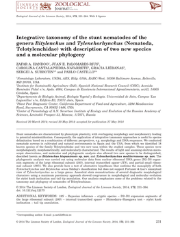Integrative Taxonomy of the Stunt Nematodes Of