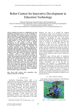 Robot Contest for Innovative Development in Education Technology