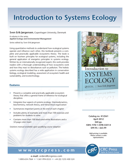 Introduction to Systems Ecology