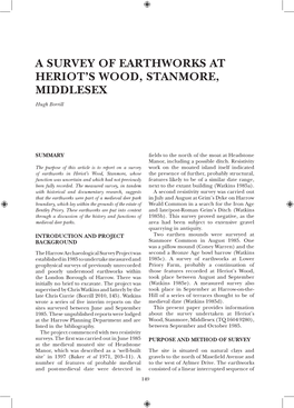 A Survey of Earthworks at Heriot's Wood, Stanmore