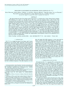 L157 Discovery of Kilohertz Quasi-Periodic Oscillations