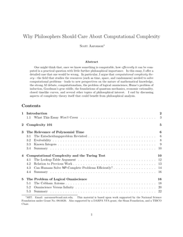 Why Philosophers Should Care About Computational Complexity