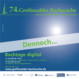 74. Greifswalder Bachwoche Digital 2020