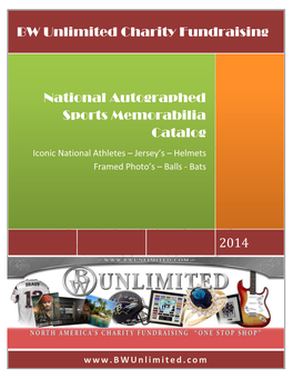 2014 National Autographed Sports Memorabilia Catalog BW Unlimited