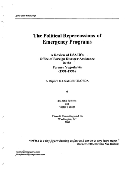The Political Repercussions of Emergency Programs
