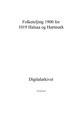 Folketeljing 1900 for 1019 Halsaa Og Hartmark Digitalarkivet