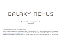 Galaxy Nexus User Guide