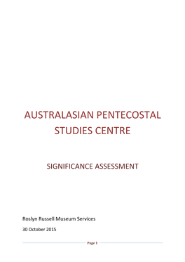 Australasian Pentecostal Studies Centre