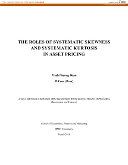 The Roles of Systematic Skewness and Systematic Kurtosis in Asset Pricing