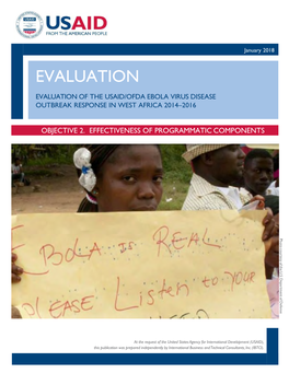 Evaluation of the Usaid/Ofda Ebola Virus Disease Outbreak Response in West Africa 2014–2016