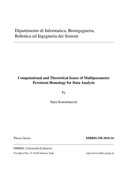 Dipartimento Di Informatica, Bioingegneria, Robotica Ed Ingegneria Dei Sistemi